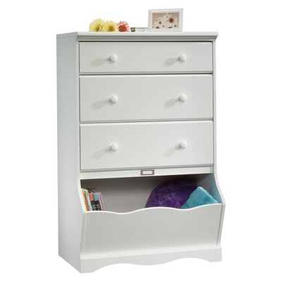 Pogo 3 Drawer Chest with Storage Bin Soft White - Sauder