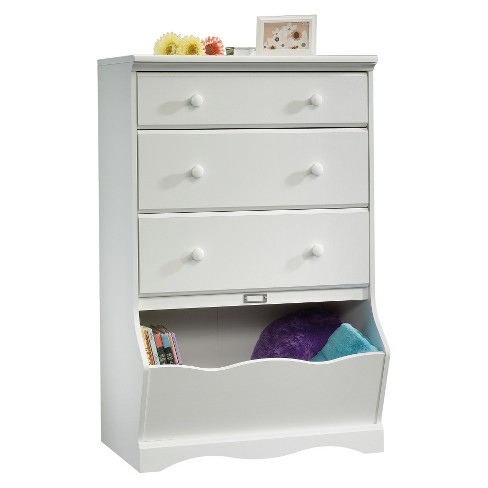 Pogo 3 Drawer Chest With Storage Bin Soft White Sauder Target