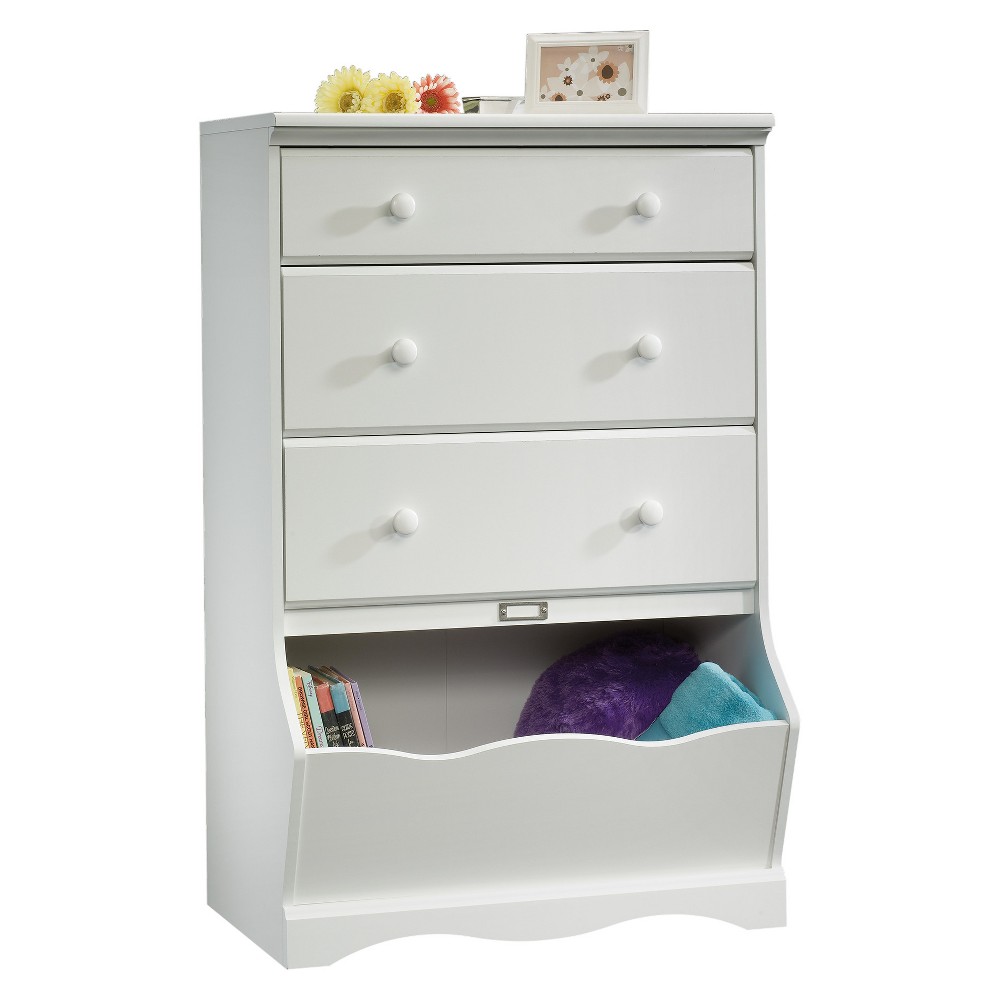 Photos - Dresser / Chests of Drawers Sauder Pogo 3 Drawer Chest with Storage Bin Soft White  