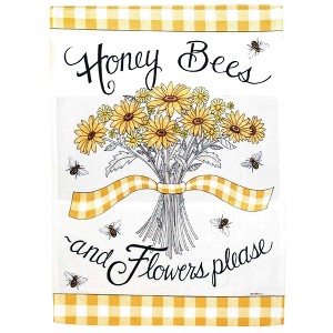 Magnolia Garden Honey Bees and Flowers Please 13 x 18 Inch Polyester Garden Flag - 1 of 2