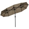 PAGED 15FT Rectangle Patio Umbrella Double Sided Outdoor Market Umbrella with Crank, Base and 12 Ribs for Garden, Poolside - 3 of 4