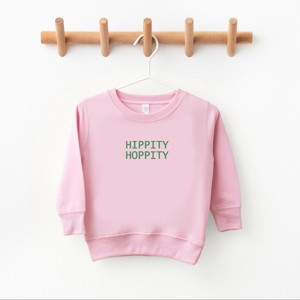 The Juniper Shop Embroidered Hippity Hoppity Stacked Toddler Sweatshirt - 4T - Pink - 1 of 4