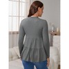 INSPIRE CHIC Women's Nursing Top Ruffle Pleated Long Sleeve Tunic Rayon Postpartum Breastfeeding Shirt Pregnancy Clothes - 4 of 4
