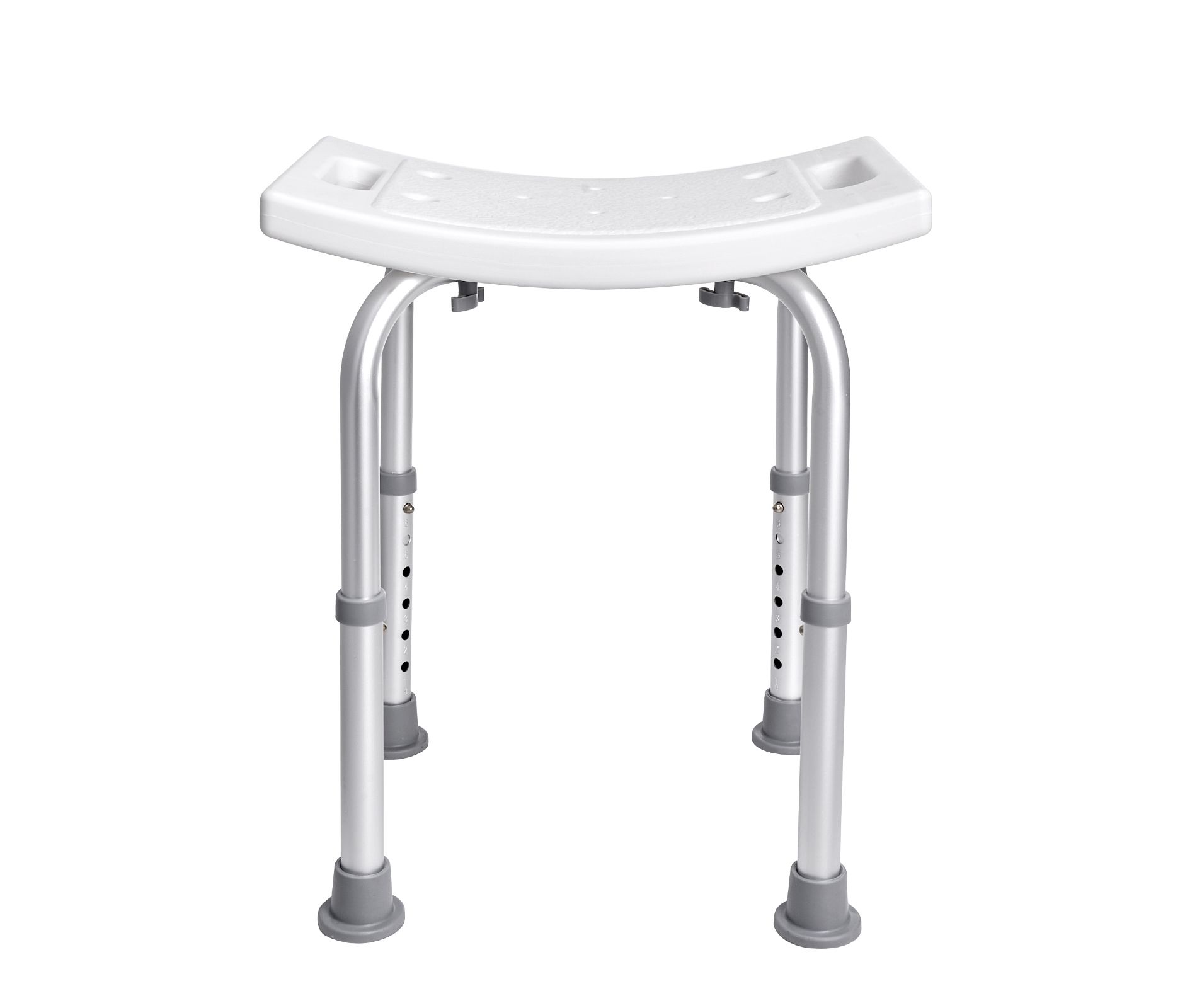 VEVOR Shower Chair, Adjustable Height Shower Stool with Built-in Handles, for Elderly Disabled Handicap, 158.8 kg Capacity,White