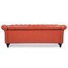 Dolonm 84.65" 3-Seater Chesterfield: Easy-Clean PU Leather, Solid Wood Frame, Plush Foam & Springs - Formal Living Room - 4 of 4