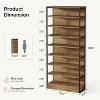 Lantine 71" Tall 8-Tier Bookshelf, Industrial Etagere Bookcase with Back, Floor Stand Storage Organizer Shelving for Living Room, Home Office - 3 of 4