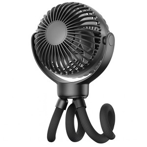 Itopfox Portable Stroller Mini Fan - Flexible 3-Speed Personal Fan Clip on for Bed Sleep, Treadmill Accessories Cooler Newborn Summer Baby Essentials - 1 of 4