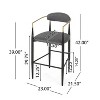Gray Fabric Bar Stools Set of 2, Bar Height Upholstered Bar Stools - 4 of 4