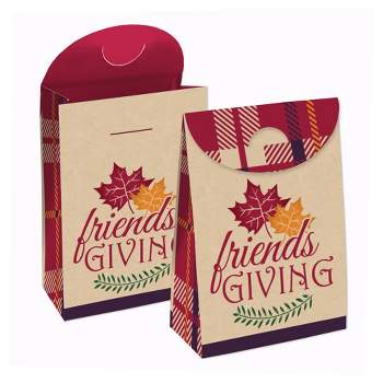 Big Dot of Happiness Friends Thanksgiving Feast - Friendsgiving Gift Favor Bags - Party Goodie Boxes - Set of 12