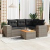 vidaXL Patio Sofa Set with Cushions Outdoor Furniture 5 Piece Poly Rattan - Gray - 2 of 4
