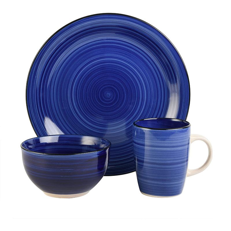 Gibson Home Color Vibes 12 Piece Stoneware Kitchen Dinnerware Set with 4 Dinner Plates, 4 Cereal, and 12 Ounce Mugs, Service for 4, Assorted Colors, 5 of 7