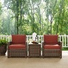 Bradenton 3pc Outdoor Wicker Seating Set with Two Chairs & Side Table Sangria - Crosley - 3 of 4