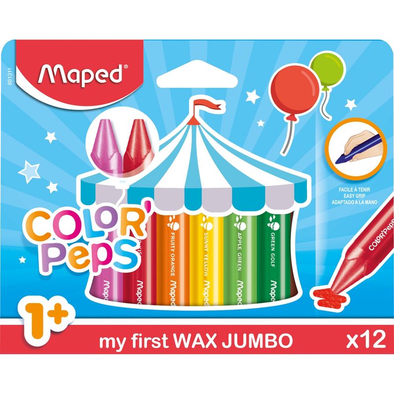 Maped Color'Peps My First Jumbo Triangular Wax Crayons, 12 Per Pack, 6 Packs, 2 of 5