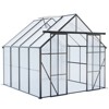 VYNXARIA 8*8FT Double Door Polycarbonate Greenhouse Raised Base and Anchor Aluminum Heavy Duty Walk-in Greenhouses in All Season,Black - 3 of 4