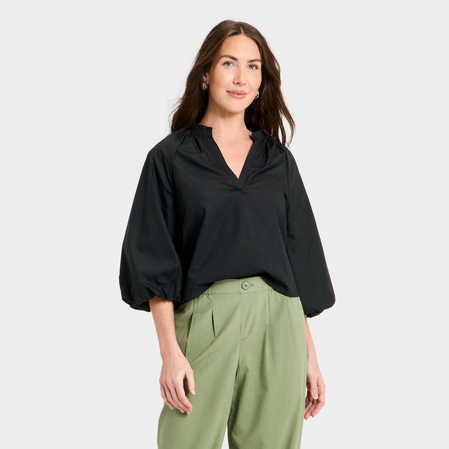 Women's Balloon Sleeve Blouse - A New Day™