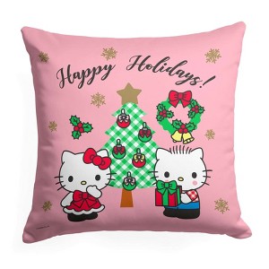 Sanrio Hello Kitty Mistletoe Throw Pillow 18x18 Inches - 1 of 4