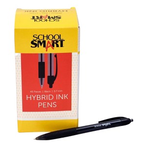School Smart Retractable Hybrid Gel and Ink Pens, Black, Pack of 48 - 1 of 4