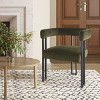 Set Of Two Accent Chairs,Barrel Armchair,Minimalist Velvet Fabric With Black Leg Accent Chair,Curved Back Living Room Chairs-Cuddlewood - 3 of 4