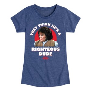 Girls' - Ferris Bueller's Day Off - Righteous Dude Fitted Short Sleeve Graphic T-Shirt - 1 of 4