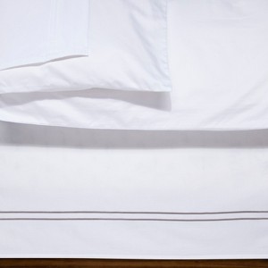 White/Cashmere Grey Hotel Bed Skirt (California King) - Fieldcrest , White & Gray