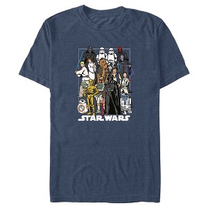 Men's Star Wars: A New Hope Whole Team Cartoon Illustration T-Shirt - 1 of 3