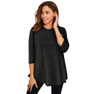 Jessica London Women's Plus Size Stretch Knit Swing Tunic - 1 of 4