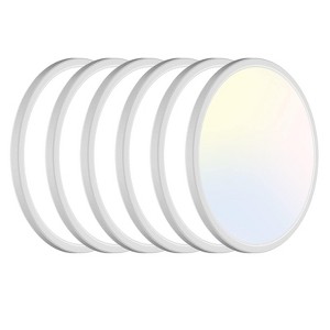 Itopfox 6 Pack LED Flush Mount Ceiling Light, 3200LM 28W Ultra-Slim, 3000K/4500K/6000K Selectable Light Fixture for Bedroom, Kitchen, Bathroom - 1 of 4