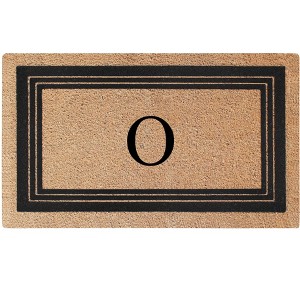 A1HC Natural Coir and PVC Backing 18"x30" Classic Border Monogrammed Flock Door Mat, Anti-Shed Doormat - 1 of 4