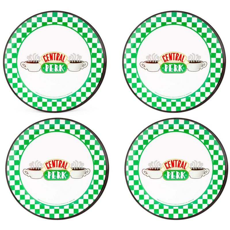 Silver Buffalo Friends Central Perk Checkerboard Logo 10-Inch Melamine Dinner Plates | Set of 4, 1 of 7
