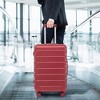 NAYSAYE Luggage Sets 3Piece Set 20Inch 24Inch 28Inch ABS Spinner Wheel Suitcase with Combination Lock for Travel, Red, 19.3"*11.4"*29.5" - 2 of 4