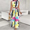 Mocamel Women 2Pcs Set: Colorful Full Body Print Sleeveless Top And Loose Slacks Leisure Daily - 3 of 4