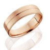 Pompeii3 14K Rose Gold Mens Brushed Flat Wedding Band 6mm - 2 of 4