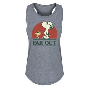 Women's - Peanuts - 70s Snoopy Graphic Racerback Tank - 1 of 4