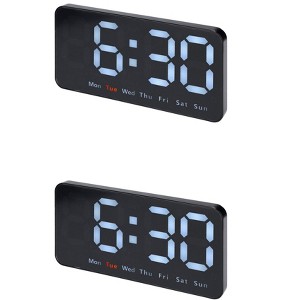 REGALWOVEN 2 Pcs Plastic Digital Dimmable Big Numbers Display Table Clock 8.3 x 4.3 x 1.2 Inches - 1 of 4