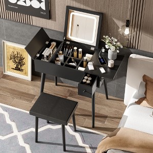 Bella Depot Vanity Table with Flip Top Mirror and LED Light - 1 of 4