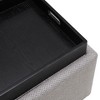 New Pacific Direct Cameron Square Fabric Storage Ottoman with Tray - 2 of 4