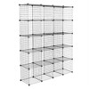 DIY 20-Cube Storage Rack Multifunctional Unit Modular Organizer Wire Mesh Storage Shelves Bookshelf Black - 4 of 4