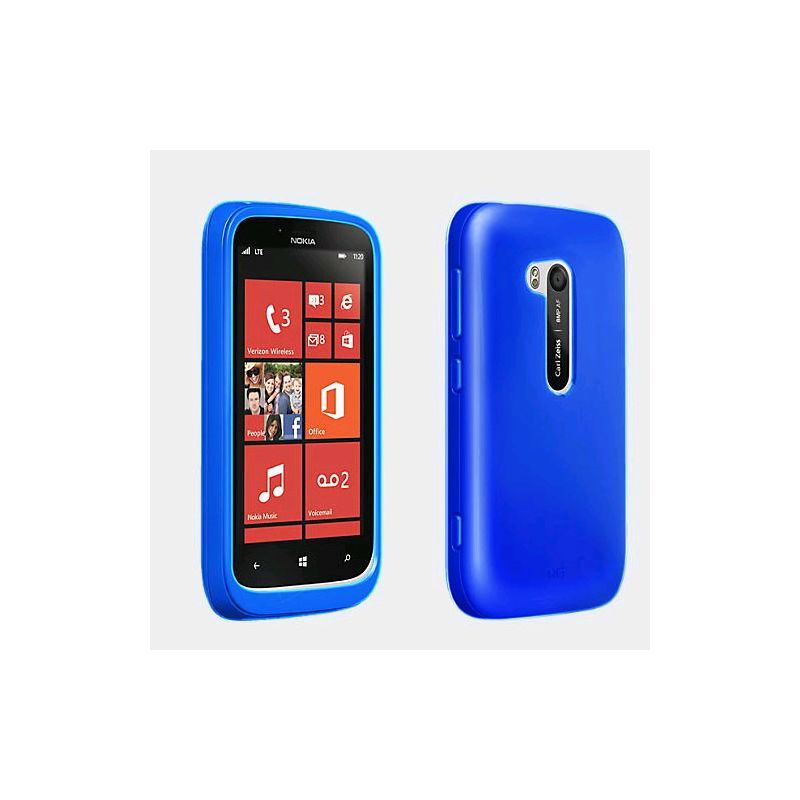 Verizon Wireless High Gloss Silicone Cover for Nokia Lumia 822 - Blue, 1 of 2