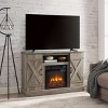 VYNXARIA Farmhouse Classic Gray Wash Media TV Stand with 18" Fireplace Insert for TVs Up to 50inch - 2 of 4