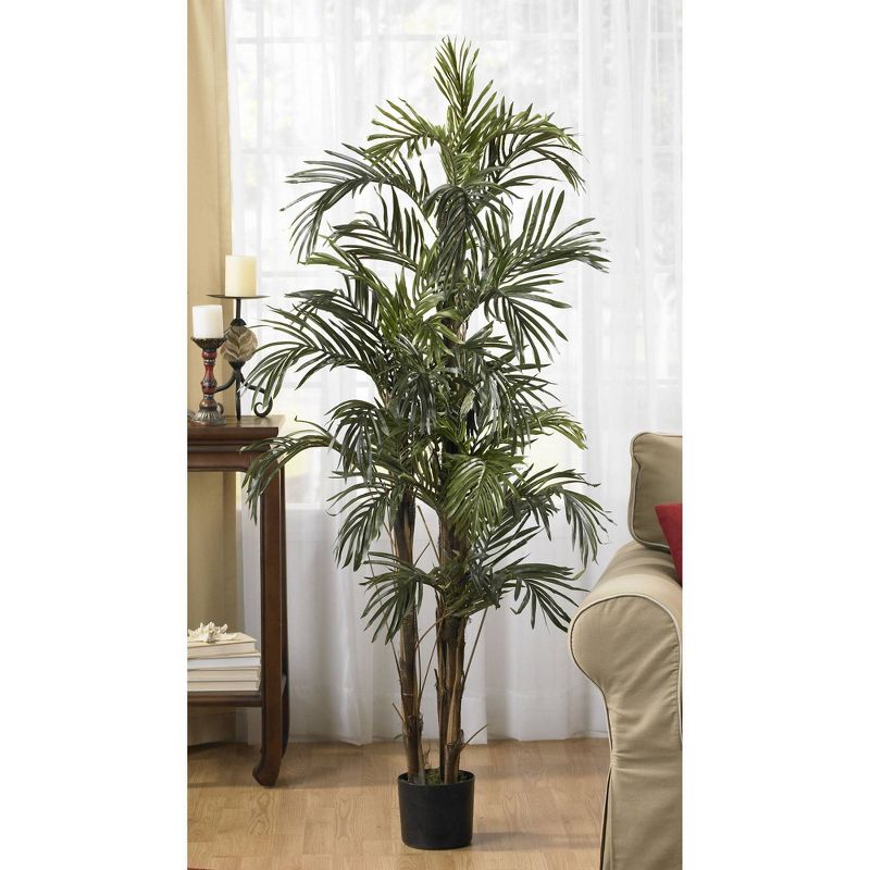 60&#34; Artificial Robellini Palm Tree in Pot Black - Nearly Natural, 5 of 6