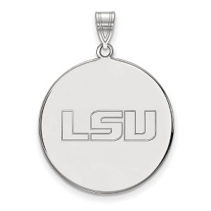 Black Bow Jewelry 10k White Gold Louisiana State Fighting Tigers NCAA Extra Large Pendant - 1 of 3