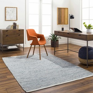 Hauteloom Aneko Beige Handwoven Leather Rag Carpet - 1 of 4