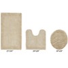 Edge Bath Rug 100% Premium Cotton Ultra-Soft Water Absorbent Tufted Solid Reversible 3 Piece Bathroom Rug Set for Machine Washable Bathmat - 2 of 4