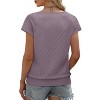 Women's V - Neck Cap Sleeve Knit Blouse Summer Casual Tops - 2 of 4