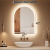 GustoWave Gold Arched Bathroom Mirror, Vanity Mirror with LED Lights, Anti-Fog Surface, 3 Color Temperatures - 2 of 4