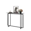 GlasFlength End Tables Contemporary Accent Furniture with Sleek Design for Modern Living Rooms, Black,43.31”*13.78”*34.65" - 4 of 4