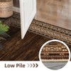 Washable Area Rug, Brown Floor Cover, Non Slip Foldable Thin Rug Distressed Geometric Bordered Carpet Kitchen Rug for Living Room Bedroom - 3 of 4