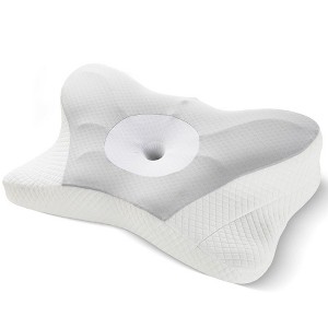 CAVINAS Ergonomic Cervical Pillow,Orthopedic Memory Foam Neck Support Bed Pillow for Back and Side Sleepers,King Size - 1 of 4