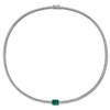 EVERLY JEWELRY | Sterling Silver 15 7/8ct TGW Created Emerald and Created White Sapphire Solitaire Necklace, 17 inc - 4 of 4