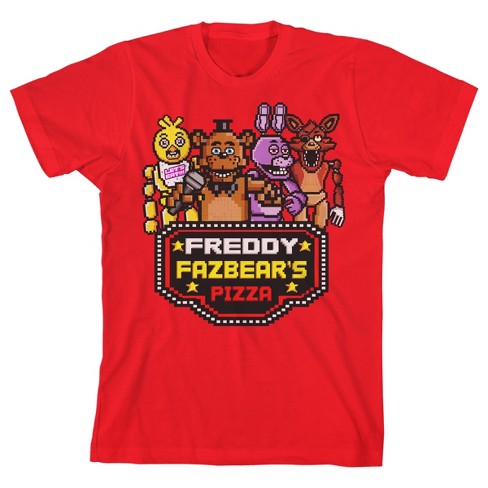 FNAF Five Nights At Freddy's Kid's Short Sleeve Shirt Large New!